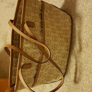 Michael Kors logo beige bag